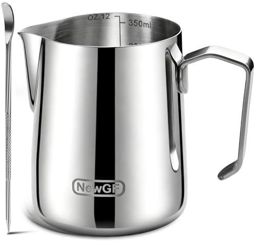 NewGF Milk Frothing Pitcher 12oz, Stainless Steel Espresso Cup for Latte Art $12.49 AC + 50% Off Code LH2VL1I7 - image 1