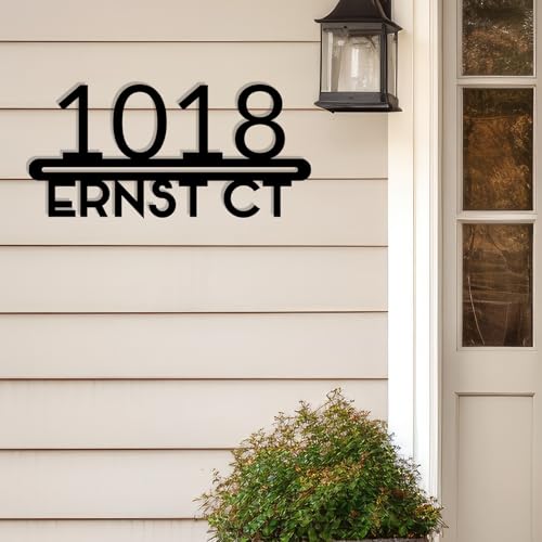 Image of Personalized House Number Custom Metal Address House Numbers Modern House Number Sign for Outside