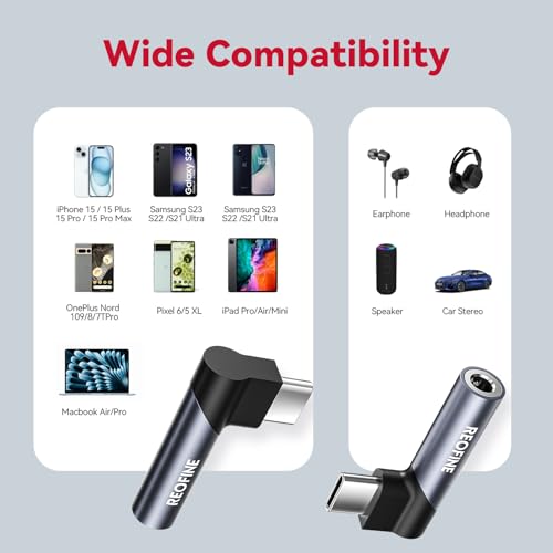 Image of Right Angle USB C to 3.5mm Audio Adapter, Type USB C to Headphone Jack Dongle Aux Adapter Compatible with Smartphones,Laptops,Tablets,Headphones,Speakers