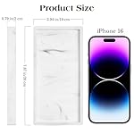 Luxspire Bathroom Vanity Tray - 2 Pack (7.9" x 4") Silicone Soap Dish for Kitchen Countertop, Bathroom Counter Tray for Soap Dispenser Perfume Jewelry Accessories, Marble White - Image 4