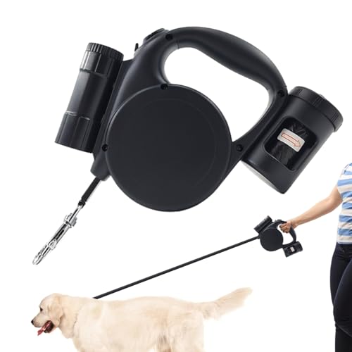 Correa para perro antimasticación – Cordón de plomo | Correa para perro con soporte de bolsa de excreción, soporte telescópico automático para bolsa de excreción, correas retráctiles para