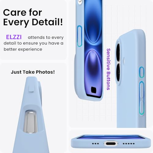 Image of Elzzi Microfiber Logo Cut Cover Compatible for iPhone 17 Case Liquid Silicone Cases Full Body 4 Layer Protective Covers Shockproof Back Cover with High Raised Camera Lips (Sierra)