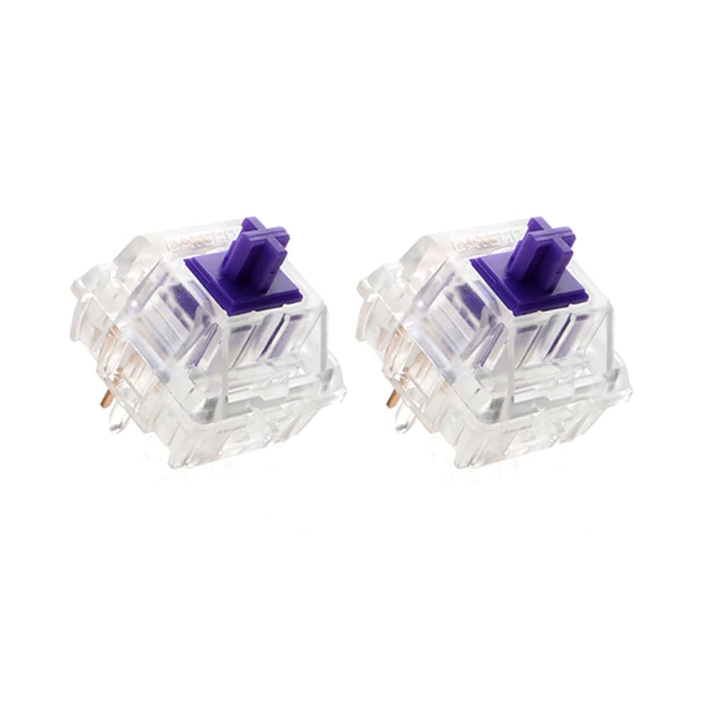 HEYXI purple axis Zealio Switches (Tactile) V2 Purple Custom 62g 65g 67g 78g Transparent Shell for Mechanical Keyboard 2 Pieces/Set