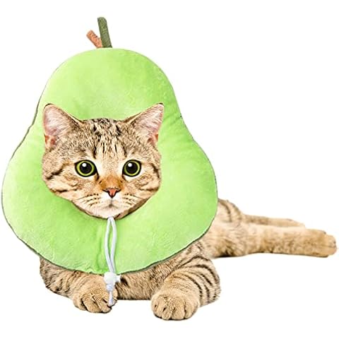 Cat Elizabethan Collar Soft, Pet Headgear Cat Cone Collar Soft Soft Pet Recovery Cone with Adjustable Soft Edge Pet Headgear for Anti-Bite Lick (1pc, Green Avocado, M) Cover