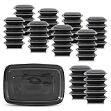 50-Pack [32 oz] 1-Compartment Food Container - Rectangular Meal Prep Bento with Lid - Portable Lunch Box - Stackable - BPA Free - Freezer/Microwave/Dishwasher Safe - Reusable Storage - USA Made