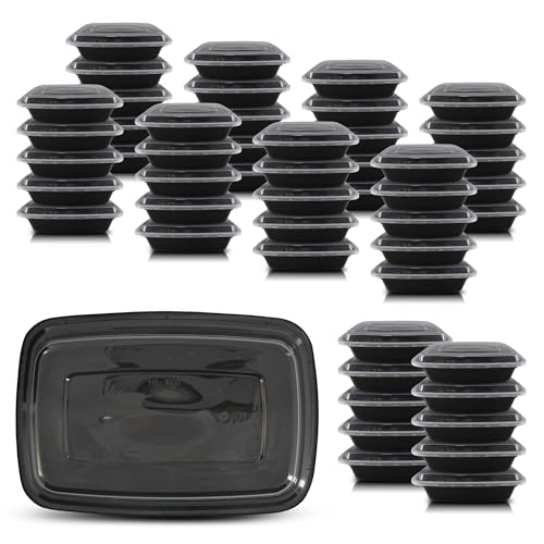 Evrblock 50 Pack [32 oz] Freezer Meal Prep Containers Reusable - Plastic Food Storage Containers with Lids, Dishwasher & Microwave Friendly, Warp-Resistant - Versatile Use for Meals, Leftovers & More