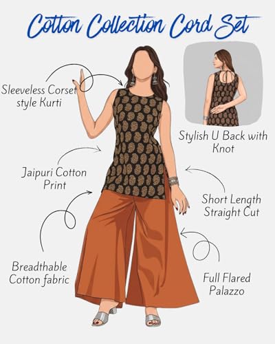 Image of Womanista Women Printed Cotton Kurta Set for Woman | Jaipur Coord Set | Farshi Salwar Suit