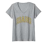 Photo Gallery donna retro idaho tee vintage idaho nero oro divertente idaho throwback maglietta con collo a v Photo Gallery donna retro idaho tee vintage idaho nero oro divertente idaho throwback maglietta con collo a v