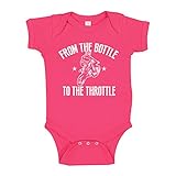 Motocross from The Bottle to The Throttle Dirt Bike Baby Bodysuit Infant One Piece 6 mo Cyber Pink