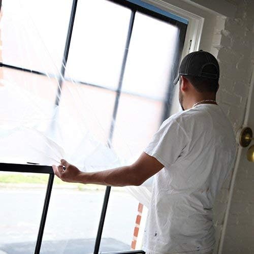 Image of Mario Pre Masker Tape Film 2700mm x 20m (65.6 Ft) - Pre-Taped Masking Film with Self-Adhesive Tape Edge | Quick Unfolding Paint Protection Plastic Sheet for Walls, Cars, Furniture & Floors | 1 Pc