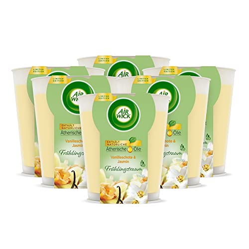 Air Wick Wohlfühl-Duftkerze im Glas – Duft: Vanilleschote und Jasmin –...