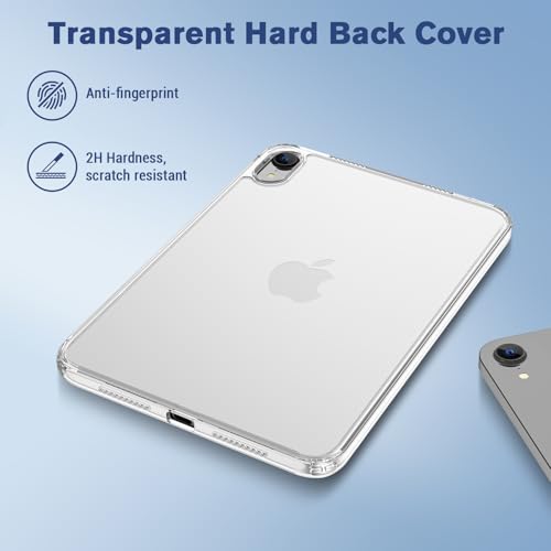 ProCase iPad Mini A17 Pro 第7世代 2024 Mini6 ケース 2021 8.3インチ クリアケース 透明 保護カバー 軽量 スリム 耐衝撃 適用機種：iPad Mini A17 Pro 第7世代 2024（A2993 / A2995 / A2996）、Mini 第6世代 2021（A2567 / A2568 / A2569） - クリア