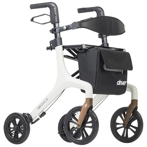 Drive Medical AeroWalk Ultra-Lite Rollator Foldable Rollator Walker with Seat Lightweight Adult...