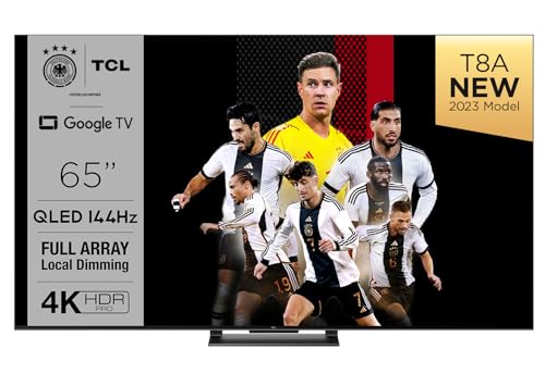 TCL 65T8A 65-Zoll-Fernseher, QLED, HDR 1000 nits, Full Array Local Dimming, IMAX Enhanced, 144Hz VRR, Dolby Vision und Atmos TV,...