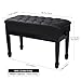 ALAPUR Adjustable Duet Piano Bench with Storage,Heavy Duty Wooden Double Keyboard Piano Bench Seat with PU Leather Cushion,Black