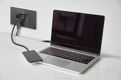 Enchufe Schuko con USB C BTICINO Living Now negro de 2 módulos KG4140A16USB 4