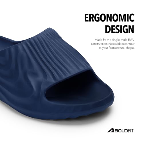 Image of Boldfit Sliders for Man, Stylish PU Strap Slippers for Men,Cushioned Eva Footbed Flip Flops & Anti-Slip Chappal, Lightweight, Durable & Supportive Slider for Everyday Wear