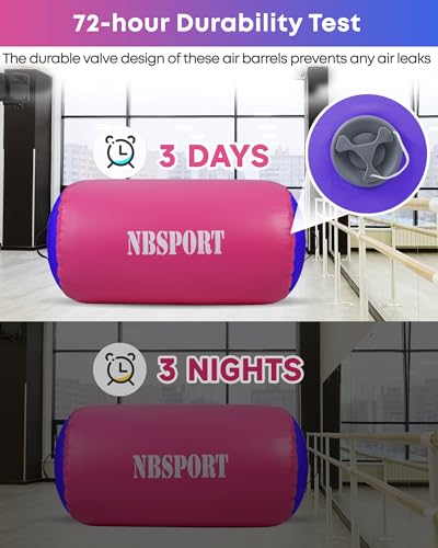 Image of Air Barrel - Air Roller Gymnastics Barrel for Back Handspring Trainer, Air Tumble Mat with Pump for Gym Training /Yoga Balance Exercise /Cheerleading /Home and Outdoor Use