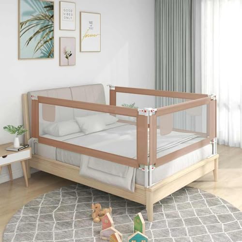 Genérico Barandilla de Seguridad Cama de niño Taupe Tela 180x25 cm,Bebés y niños pequeños,Protección para el bebé,Barandillas de Seguridad,Gris Topo,3.04 KG,10222