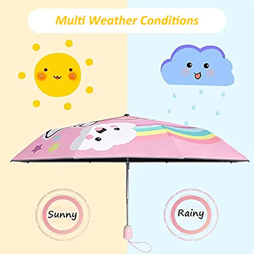 Hannstar Kids Folding Umbrella, Strong And Portable - Wind Resistant, Anti-Uv Compact Durable Umbrella, Auto Open/Close, Lightweight Backpack Cute Umbrella For Girls & Boys thumb #1
