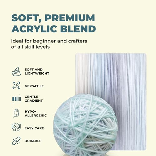 Image of Mary Maxim Prism Yarn, Acrylic Multicolor DK Yarn, 290 Yards, Seascape | Ombre Yarn, 3 Weight, Machine Wash, For Knitting and Crochet, Create Baby Items, Blankets, Afghans, Clothing Variegated Yarn