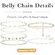 AMSNINK 6 Stück Bauchkette Gold für Frauen, Verstellbar Bauchkette Gold, Kettengürtel Waist Chain, Wasserfest, Nicht Anlaufend, Waist Chain, Körperschmuck
