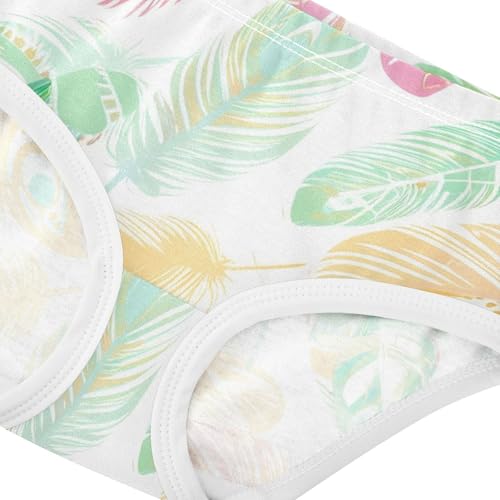 Animal Toddler Underwear Floral 2t Cotton Panties Little Girl Pastel Colored Feathers White Kids Undies Briefs4