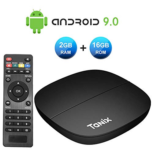 TV Box, H2 Android 9.0 TV Box with Hi3798M V130 Quad-Core Arm CortexA53 Mali450 GPU 2GB ROM 16GB eMMC 4K Output 2.4GHz WiFi 100M LAN Ethernet