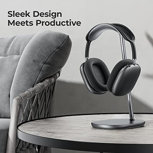 Image of BENKS Headphone Stand for AirPods Max, Beats, Bose, Sony, Senheiser - Desktop Headset Holder, Gaming Accessories, Desk Earphone Stand (Black)