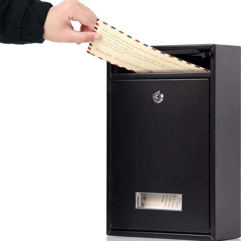 Cabilock Office Decor Wall Mount Mailboxes Letter Box: Newspaper Mailbox House Wall Decor with Lock Metal Post Box Galvanized Metal Bird Post Mailbox Lock Box