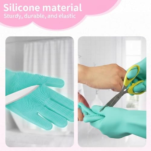 Image of Pet Glove, Grooming Tool, Furniture Pet Hair Remover Mitt (Bright Green)