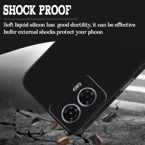Image of Back Cover for Motorola Moto G34 5G / G45 5G | Full Camera Protection | Premium Liquid Silicon Case | Flexible Bumper Case for Motorola Moto G34 5G / G45 5G (Black)