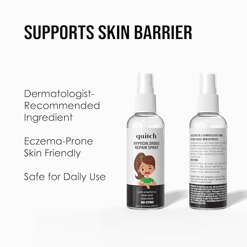 Image of quitch Eczema System, Hydrocortisone Healing Balm + Hypochlorous Repair Spray, Sensitive Skin, Gentle Eczema Cleanser and Repair Balm