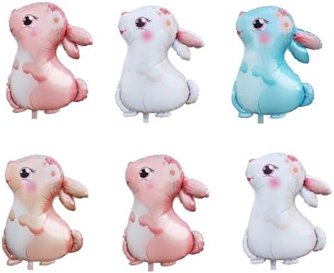 Amazon.com: 6PCS Large Bunny Foil Balloon Rabbit Balloons Bunny Party ...