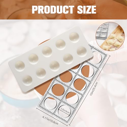 14 Pieces Pasta Making Tools Set, Ravioli Mold Set, Ravioli Maker with Roller Wheel, Ravioli Cutter Set with Wooden Handle, Pasta Making Kit for Ravioli Press Mold. Suitable for Home and Beginners - Thumbnail 5