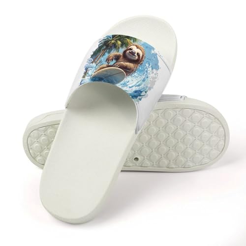 Skateboarding Sloth Funny House Sandals Non Slip Shower Slippers Quick Drying Bathroom Shoes for Women Men4