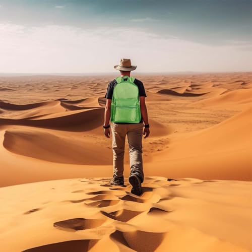 Mochila plegable ultraligera resistente al agua verde miniatura 2