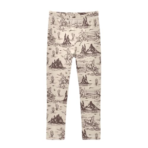 Girls Leggings Bull Rodeo Monochrome Toddler Girls Clothes Leggings for Girls Toddler Girls Leggings 3-4T