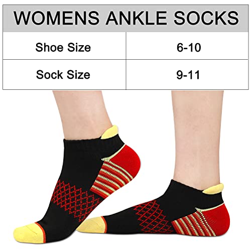 eallco Womens Ankle Socks Athletic Running Socks Sport Cushioned Socks With Tab 6 Pairs4