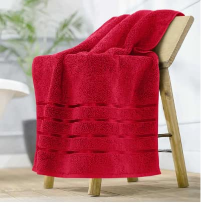PR Enterprises 100% Cotton Bath Towel Soft for 500 GSM || Men and Women & Kids Bath Towel || Full Size 60x30 CM (Red)-picture-11