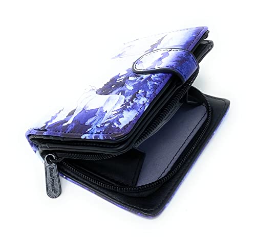 Shag Wear Mystic Wolves Stylish Small Animal Wallet for Women and Teen Girls Vegan Faux Leather 4.5"4