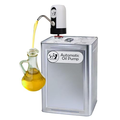 Image of Oil Panda Automatic Stainless Steel Oil Dispenser Pump for 15L Tin | USB Rechargeable Wireless Touch with Flexible Tube | Spill Control Flow | Kitchen Oil Transfer Device | Home & Commercial Use