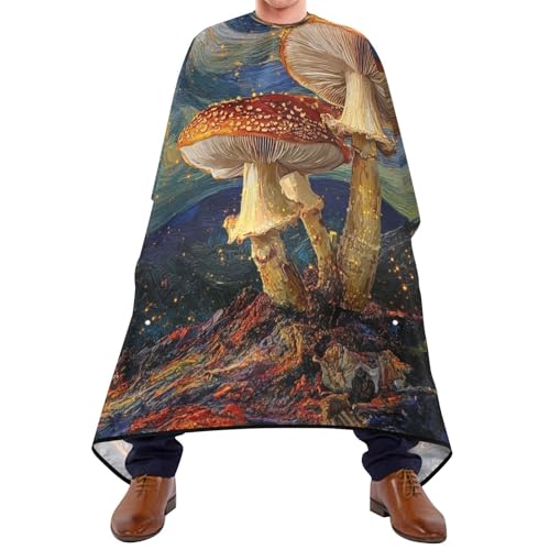 Kigai Mushroom Hair Cutting Cape for Men & Women Waterproof Barber Cape Professional Hairdressing Salon Styling Apron with Adjustable Closure Snap