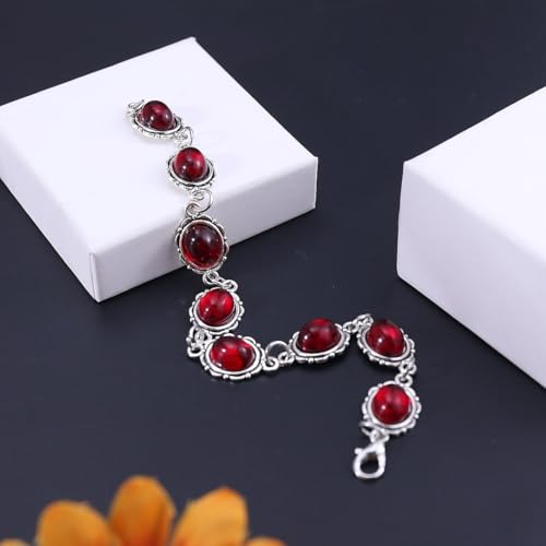 Gothic Bracelet Red Black Crystal Retro Grunge Bracelets Vampire Witch Bracelet for Women Goth Vintage Victoria Renaissance Jewelry Emo Accessorie Halloween4