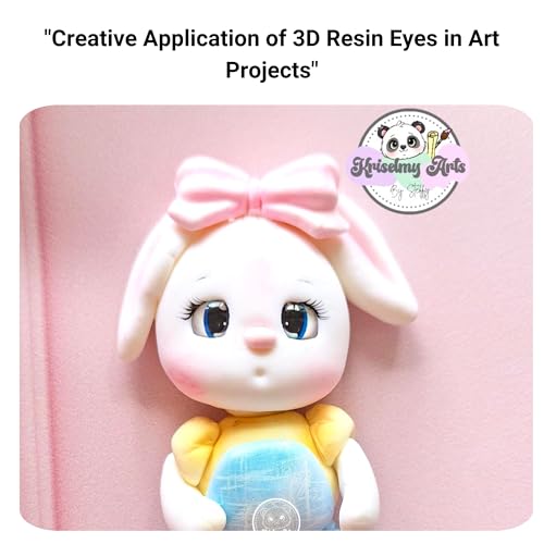 Image of 3D Resin Doll Eyes - 7mm Self-Adhesive Craft Eyes (24 pcs / 12 Pairs) - Realistic Cabochon Eyes for Amigurumi, Dolls, Polymer Clay, Cold Porcelain, Felt & DIY Crafts (Blue, Black & Brown)