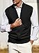 Runcati Mens Full Zip Sweater Vest Knitted Stand Collar Cardigan Golf Vest Casual Slim Fit Sleeveless Sweaters Black