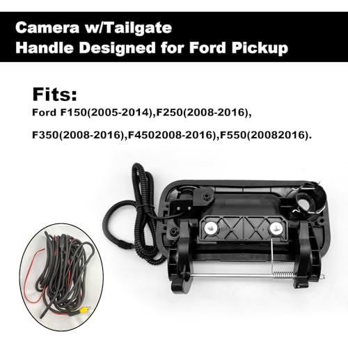 Image of from 2007 to 2013, Ford F-150, F250, F350, F450, F550 Rearview Cameras, Rearview Camera, Trunk Handle, car Rearview Camera, in-car Camera