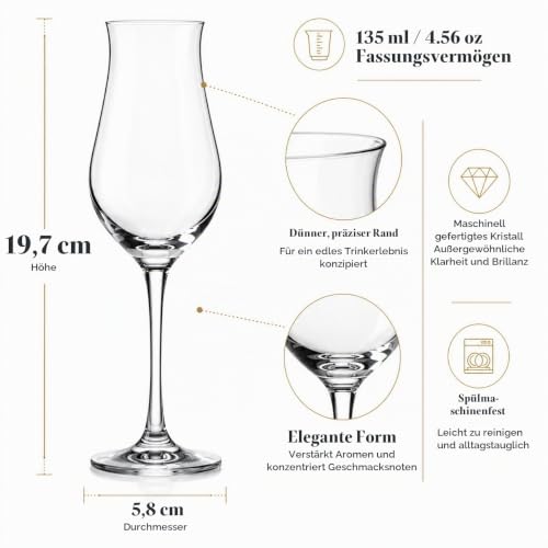 Foto von Spiegelau Digestif Gläser 135 ml, 4 Stück, Special Glasses, 4510173, Schnapsgläser mit Stiel aus Kristallglas, Likörgläser spülmaschinenfest