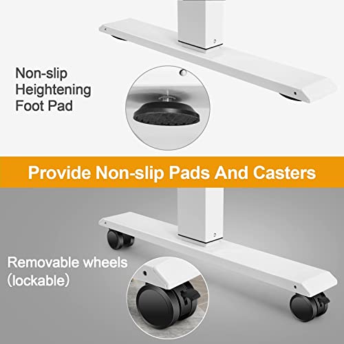 Farexon Electric Standing Desk, 59 X 24 Inch Adjustable Height Stand Up Desk With 2 Usb Ports & 3 Power Outlets, And 4 Lockable Casters, Office Desk With 27''-45'' Lifting Range, Oak #TOP2