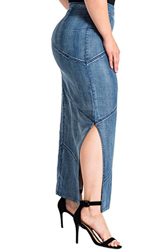 Standards & Practices Plus Size Modern Women's Tencel Denim Maxi Pencil Skirt3